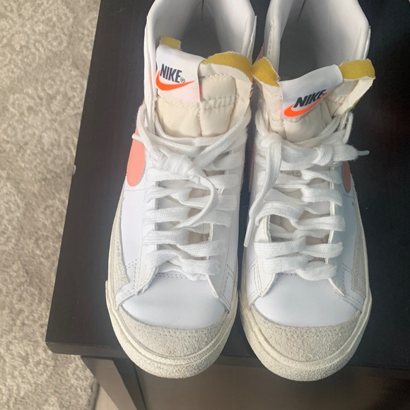 Nike Other - Girl Nike White and Pink High-Tops with Yellow Accents